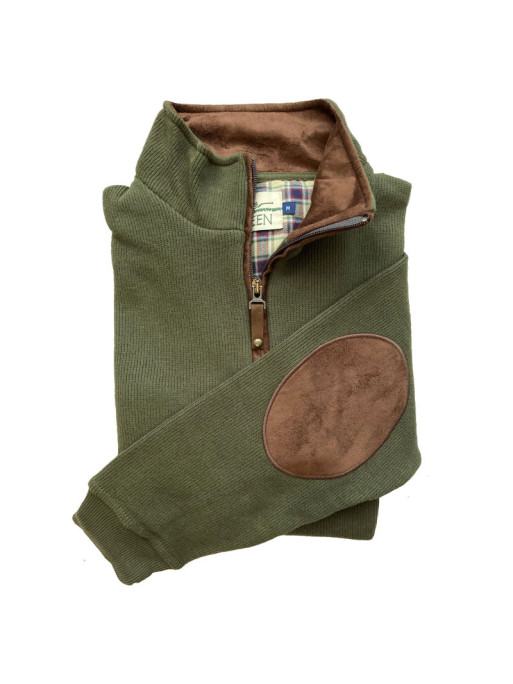 Sweat Col zippé Bronze Lovergreen