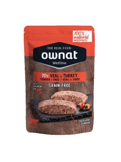 aliment humide pour chat  Veal & Turkey Ownat