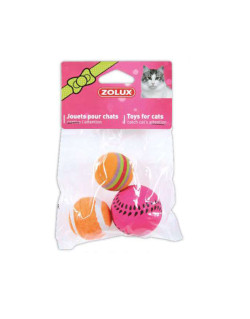 Jouet 3 Balles mélées 4cm pour chat Zolux