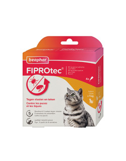 Pipettes antiparasitaires Fiprotec Beaphar pour chat