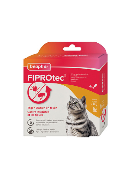 Pipettes antiparasitaires Fiprotec Beaphar pour chat
