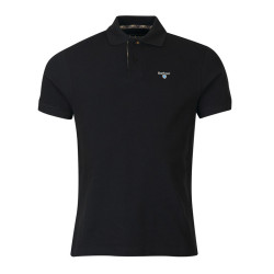 T-shirt tartan piqué Barbour noir