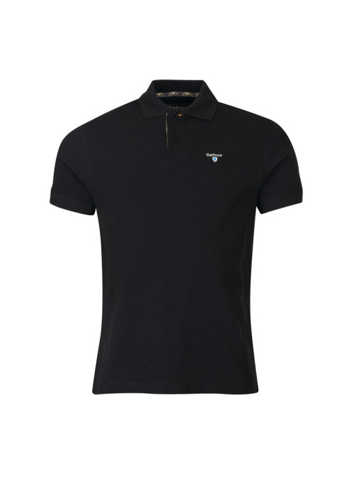 T-shirt tartan piqué Barbour noir T-shirt tartan piqué Barbour noir