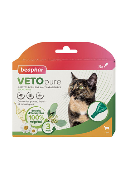Pipettes répulsives antiparasitaires chat Vetopure Beaphar 1