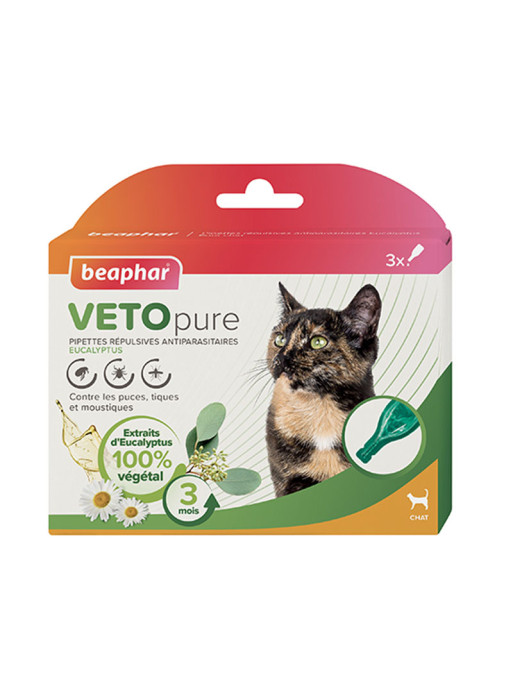 Pipettes répulsives antiparasitaires chat Vetopure Beaphar 1 Pipettes répulsives antiparasitaires chat Vetopure Beaphar 1