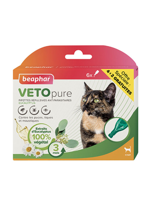 Pipettes répulsives antiparasitaires chat Vetopure Beaphar 2