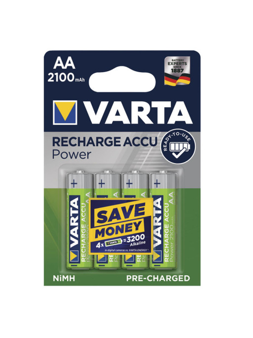 Blister 4 piles rechargeables N-MH Varta