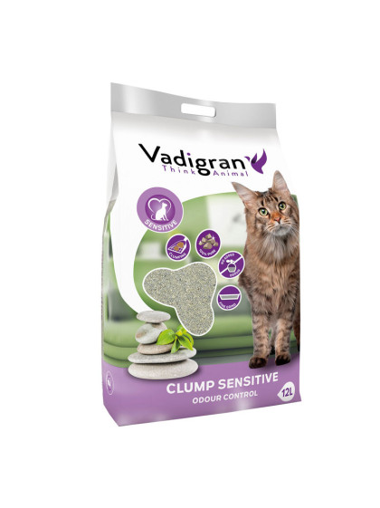 Litière chat Bentonite Sensitive 12kg Vadigran