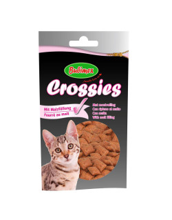 Friandises chat Crossies fourrées au malt Bubimex
