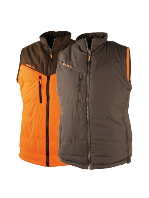 Gilet reversible marron/orange Thermo-hunt Somlys