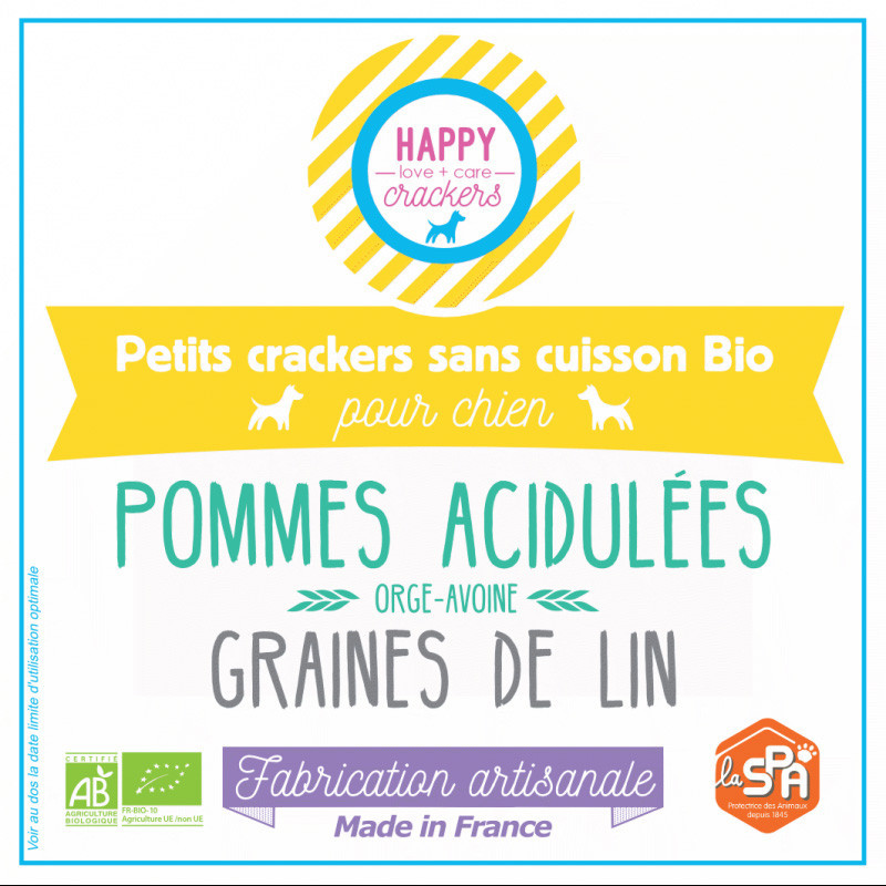 Biscuits pomme pour chien Happy Crackers 1