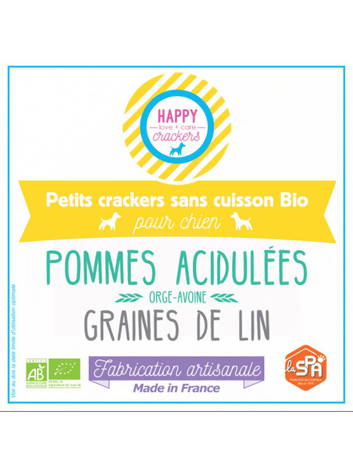 Biscuits pomme pour chien Happy Crackers 1