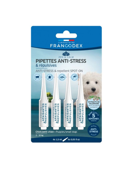 Pipettes répulsives et anti-stress chiens Francodex