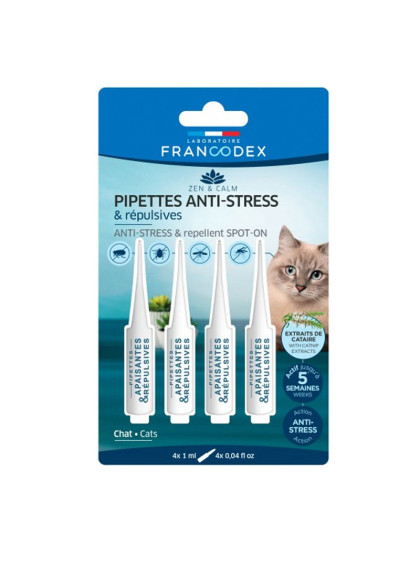 Pipettes répulsives et anti-stress chats Francodex