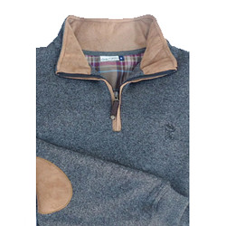 Sweat col zippé + coudes Lovergreen