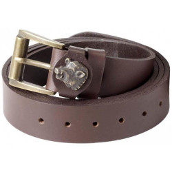 Ceinture en cuir motif sanglier Fritzmann