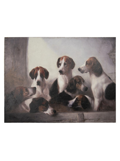 Peinture en jute famille chiens Lovergreen