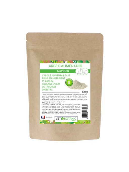 Argile alimentaire pour chat et chien 100g Vet Botanic