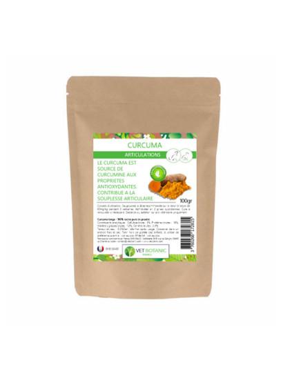 Complément alimentaire curcuma pour chat et chien 100g Vet Botanic