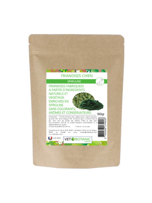 Friandises pour chien à la spiruline 100g Vet Botanic