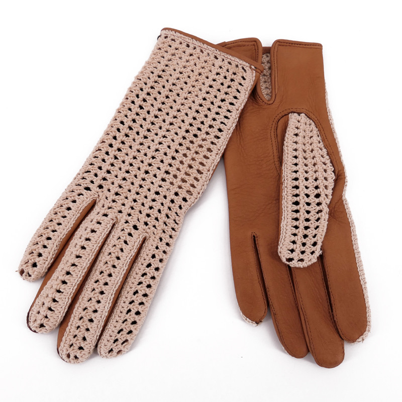 Gants cuir de cerf et crochet Homme Milona