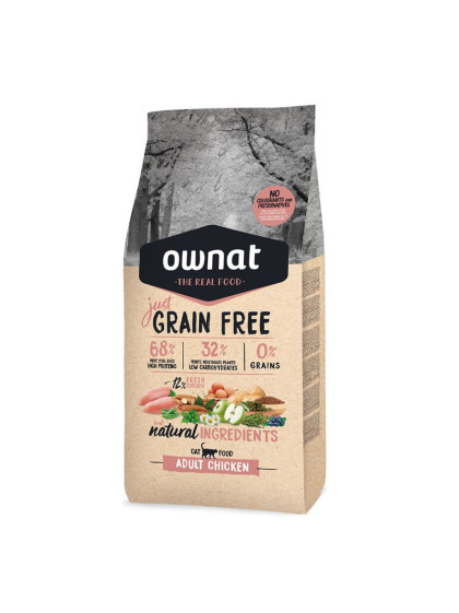 Croquettes Just Grain Free Adult Chicken chat Ownat 8 kg