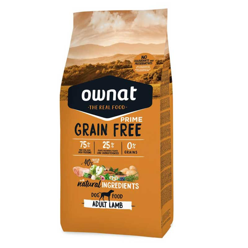 Croquettes Grain Free Prime Adult Lamb 12kg Ownat