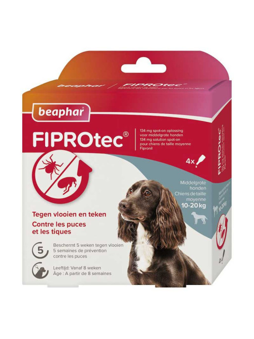 Pipettes antiparasitaires chien Fiprotec Beaphar Pipettes antiparasitaires chien Fiprotec Beaphar