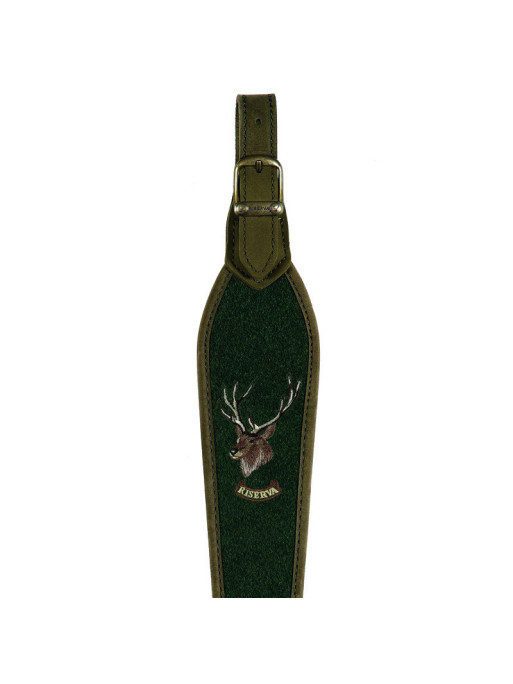 Bretelle pour carabine en Loden avec animaux Riserva