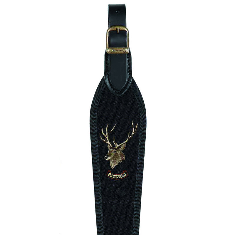 Bretelle pour carabine brodée en cordura noir Riserva