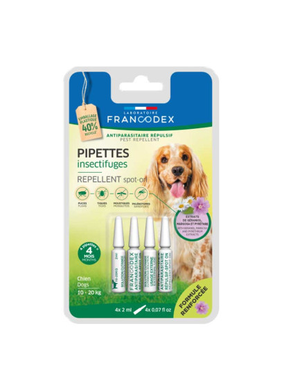 Pipettes insectifuges Spot-On pour chien moyen x4 Francodex