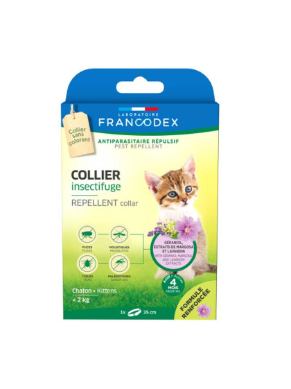 Collier insectifuge formule renforcée chaton Francodex