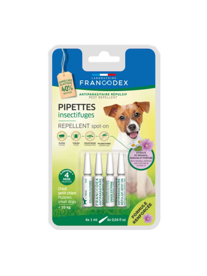Pipettes insectifuges Spot-On chiot / petit chien x4 Francodex
