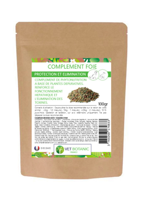 Complément alimentaire pour chien et chat charbon vegetal 100g Vet Botanic