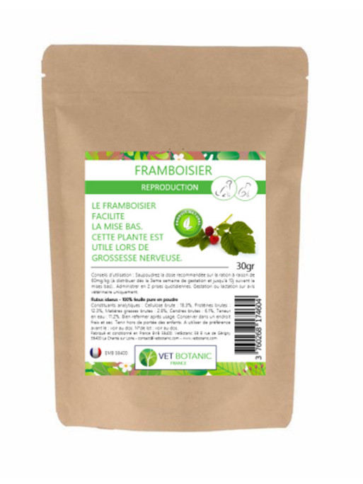 Feuilles de framboisier pour chat et chien 100g Vet Botanic