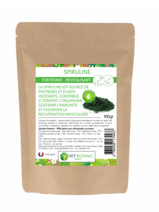 Spiruline pour chat et chien 100g Vet Botanic