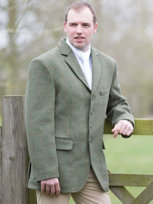 Veste de concours en tweed à carreaux homme
