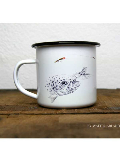 Mug métal émaillé Truite Fario by Walter Arlaud