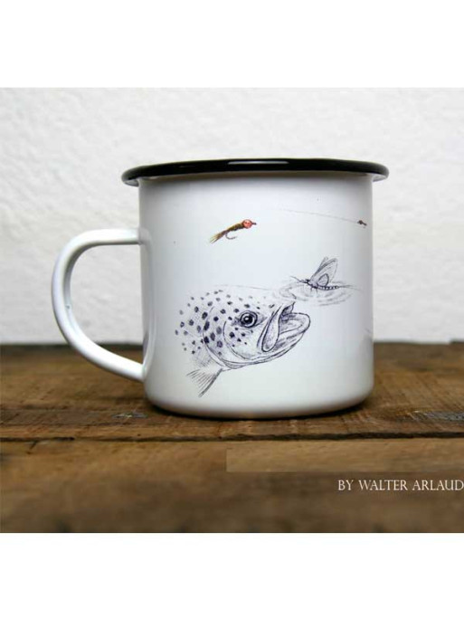 Mug métal émaillé Truite Fario by Walter Arlaud