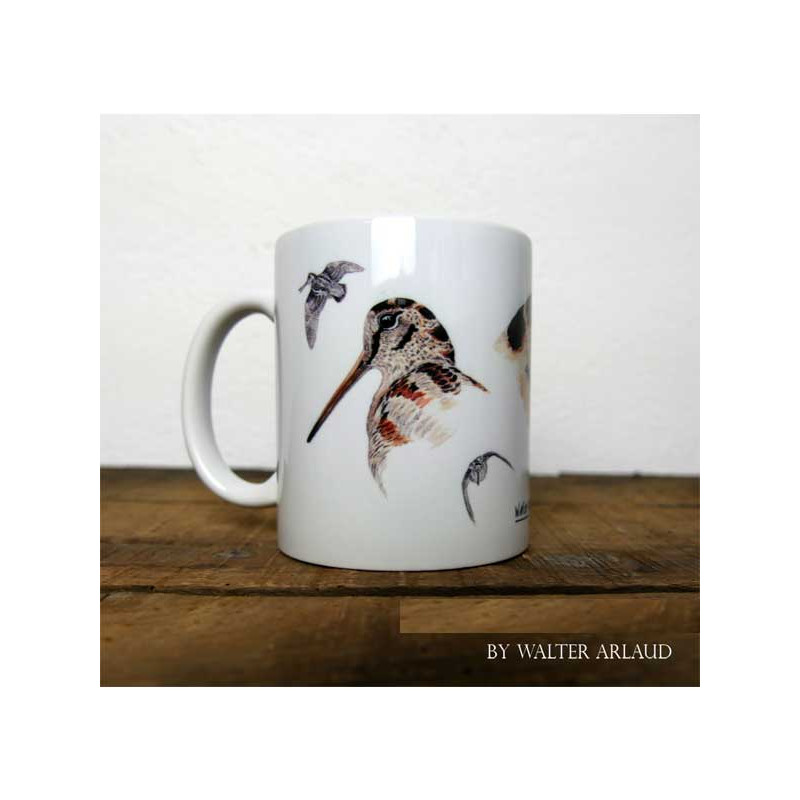 Mug céramique Bécasse en couleur by Walter Arlaud