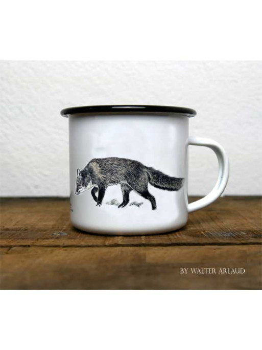 Mug métal émaillé Le Renard by Walter Arlaud