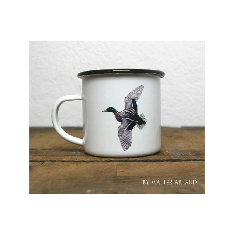 Mug métal émaillé Canards Colvert by Walter Arlaud