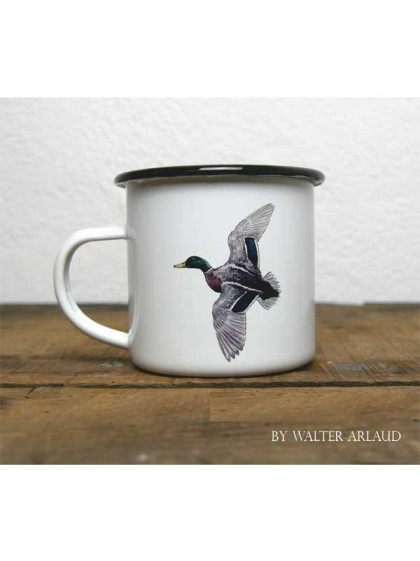 Mug métal émaillé Canards Colvert by Walter Arlaud