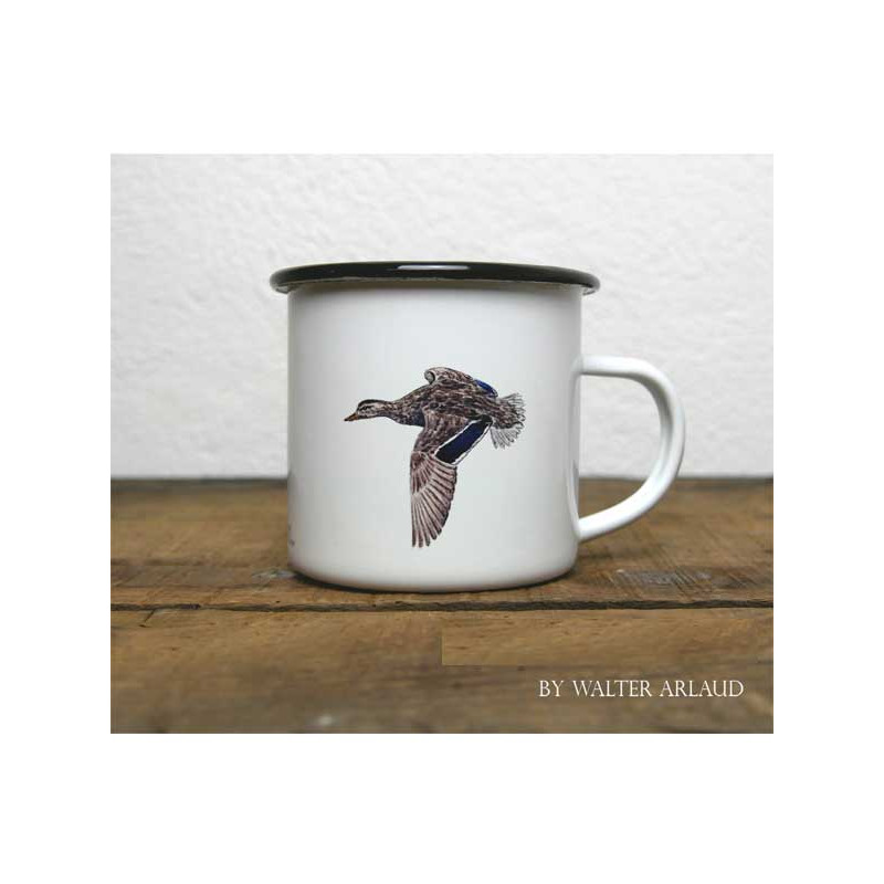 Mug métal émaillé Canards Colvert by Walter Arlaud