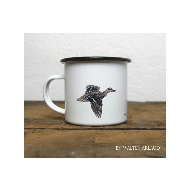 Mug métal émaillé Canards Sarcelle d'hiver by Walter Arlaud