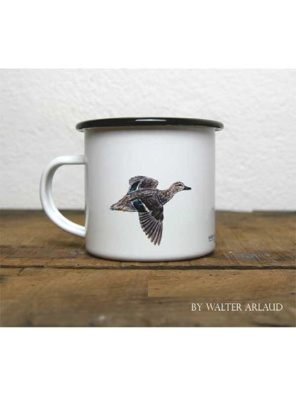 Mug métal émaillé Canards Sarcelle d'hiver by Walter Arlaud