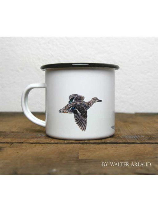 Mug métal émaillé Canards Sarcelle d'hiver by Walter Arlaud