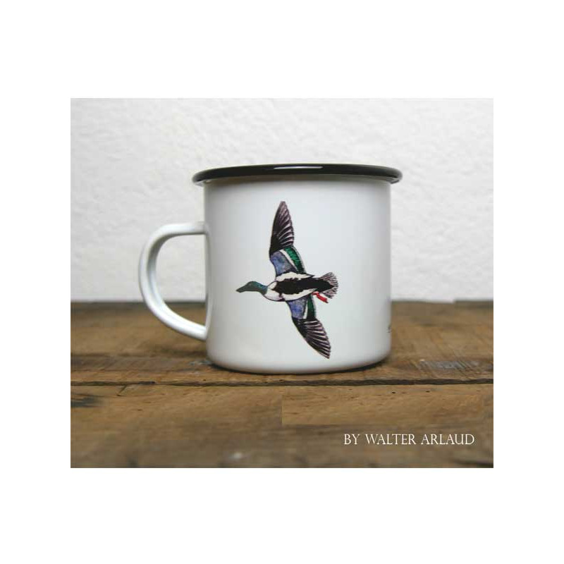 Mug métal émaillé Canards Souchet by Walter Arlaud