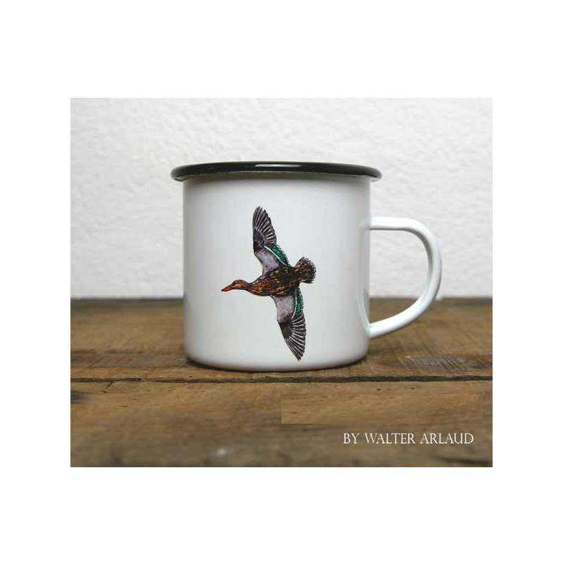 Mug métal émaillé Canards Souchet by Walter Arlaud