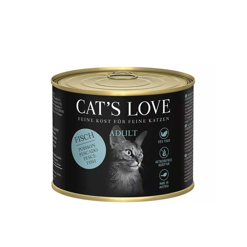 Cat's Love Pâtée pour Chat Adulte Poisson Pur, 200 g - Boutique